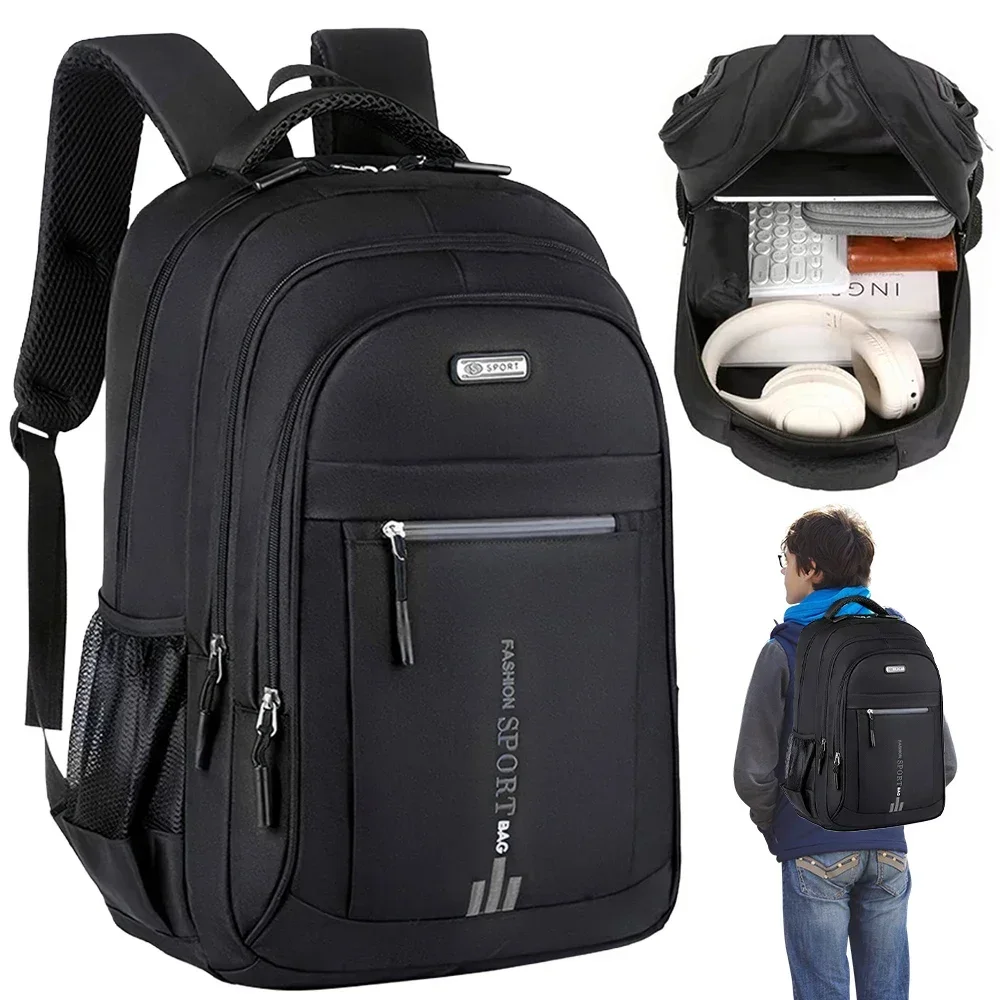 Lightweight Bookcase Large Capacity Backpack 48x32x18cm Oxford Fabric, Multi-Pocket Breathable Mesh Back for 15.6 Inch Laptop School Work Travel Commute Business Travel