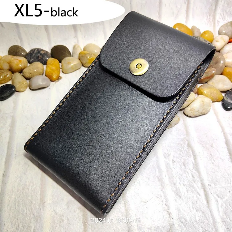 Universal Mobile Phone Waist Bag Belt Pack Hand-made Leather Sheath Phone holster for Men Iphone Huawei OPPO PD