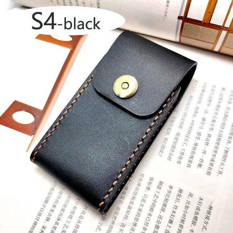 Universal Mobile Phone Waist Bag Belt Pack Hand-made Leather Sheath Phone holster for Men Iphone Huawei OPPO PD