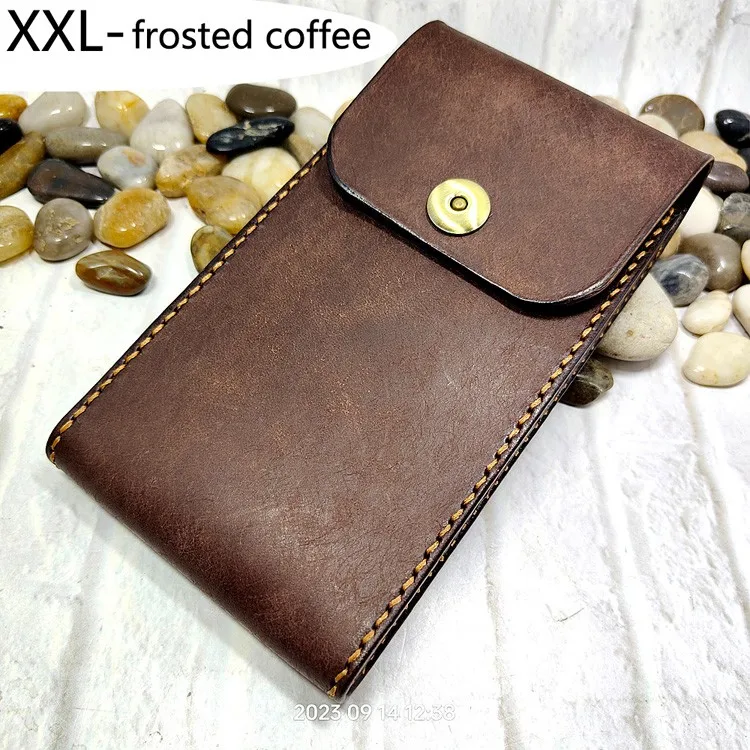 Universal Mobile Phone Waist Bag Belt Pack Hand-made Leather Sheath Phone holster for Men Iphone Huawei OPPO PD