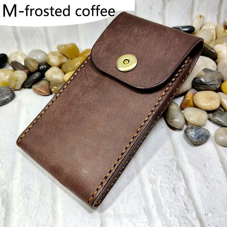 Universal Mobile Phone Waist Bag Belt Pack Hand-made Leather Sheath Phone holster for Men Iphone Huawei OPPO PD