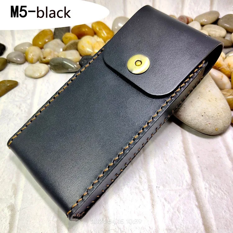 Universal Mobile Phone Waist Bag Belt Pack Hand-made Leather Sheath Phone holster for Men Iphone Huawei OPPO PD