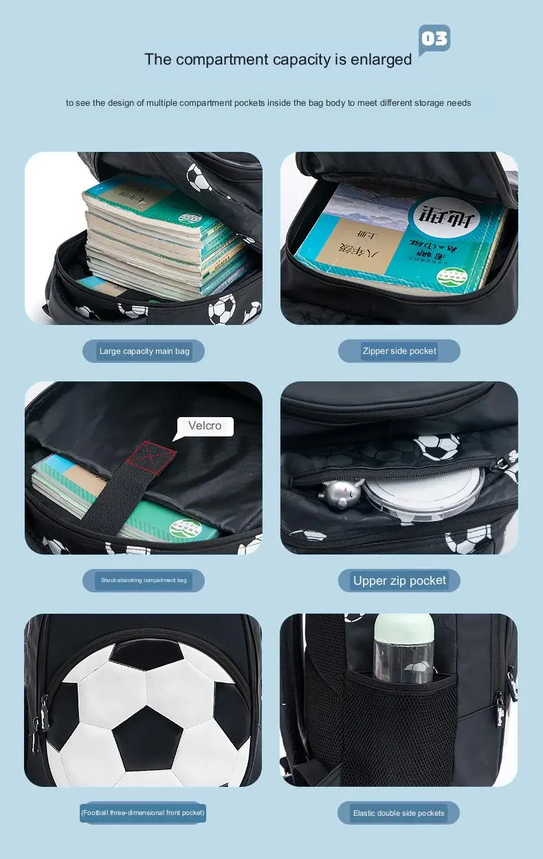 Football Backpack for Children Schoolbag Anime Backpack Travel School Bags for Teenage Boy Mochila Escolar Infantil Menino