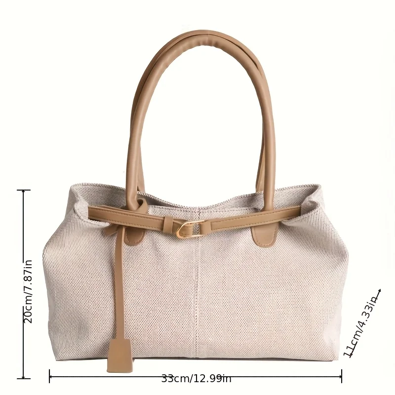 Retro Large Capacity Shoulder Tote Bag for Women Durable Material Travel Commuter Handbag Suitable for Fitness Swimming Shopping