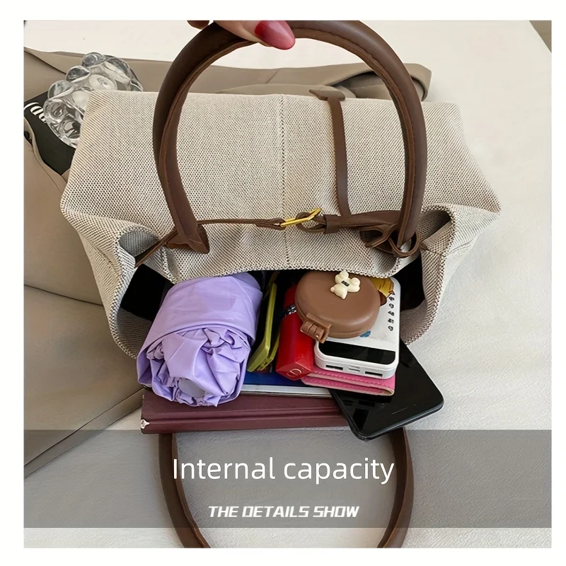 Retro Large Capacity Shoulder Tote Bag for Women Durable Material Travel Commuter Handbag Suitable for Fitness Swimming Shopping