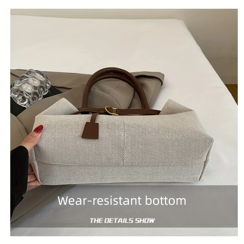 Retro Large Capacity Shoulder Tote Bag for Women Durable Material Travel Commuter Handbag Suitable for Fitness Swimming Shopping