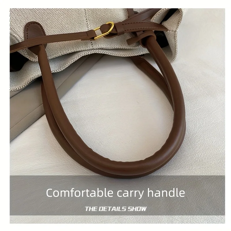 Retro Large Capacity Shoulder Tote Bag for Women Durable Material Travel Commuter Handbag Suitable for Fitness Swimming Shopping