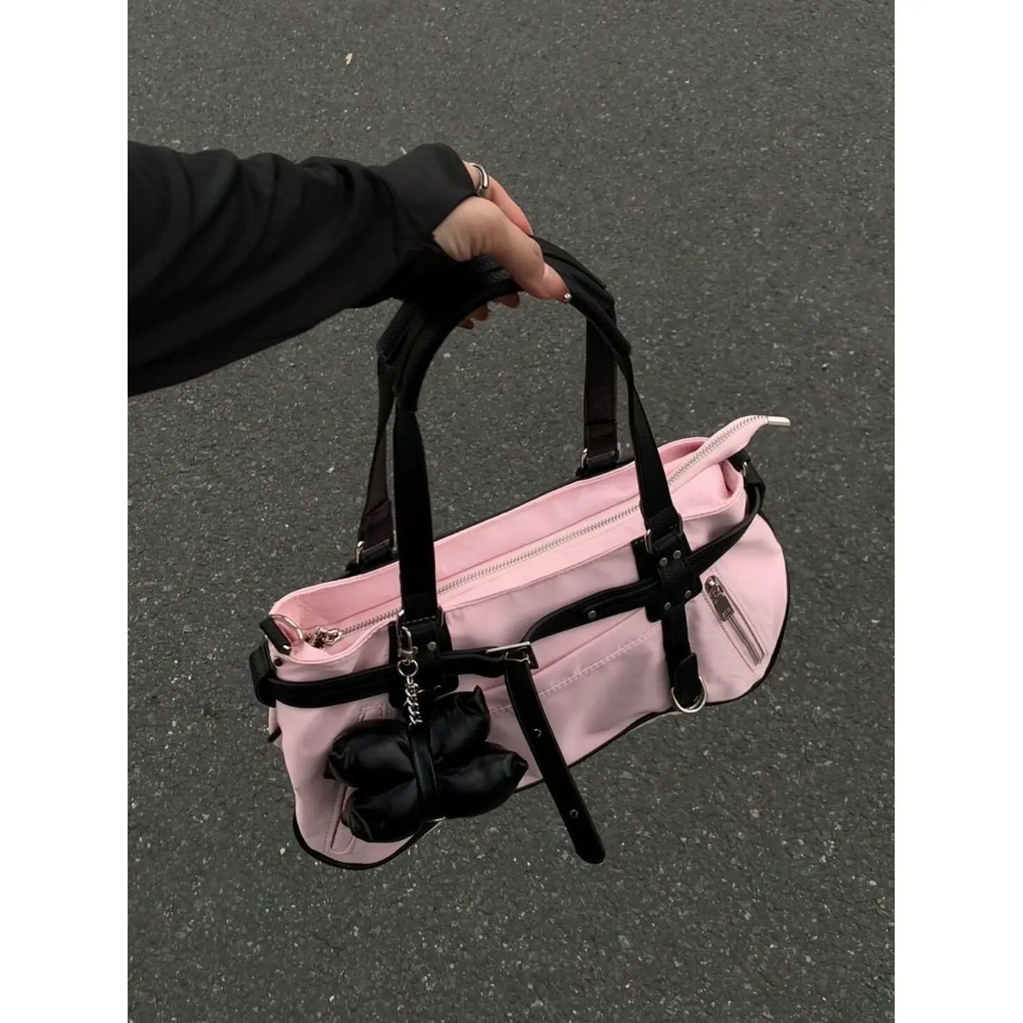 Korean Cute Harajuku Style Y2k Large Capacity Handbag Shoulder Bags Nylon Waterproof Cloth Commuter Storage Bags Women's Bag