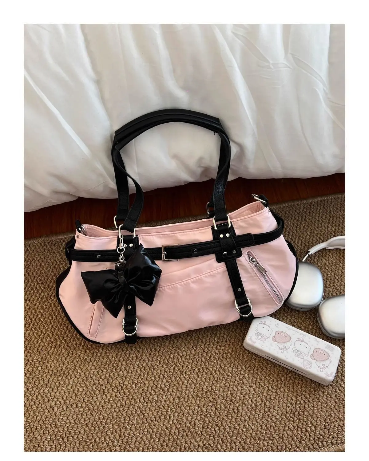 Korean Cute Harajuku Style Y2k Large Capacity Handbag Shoulder Bags Nylon Waterproof Cloth Commuter Storage Bags Women's Bag