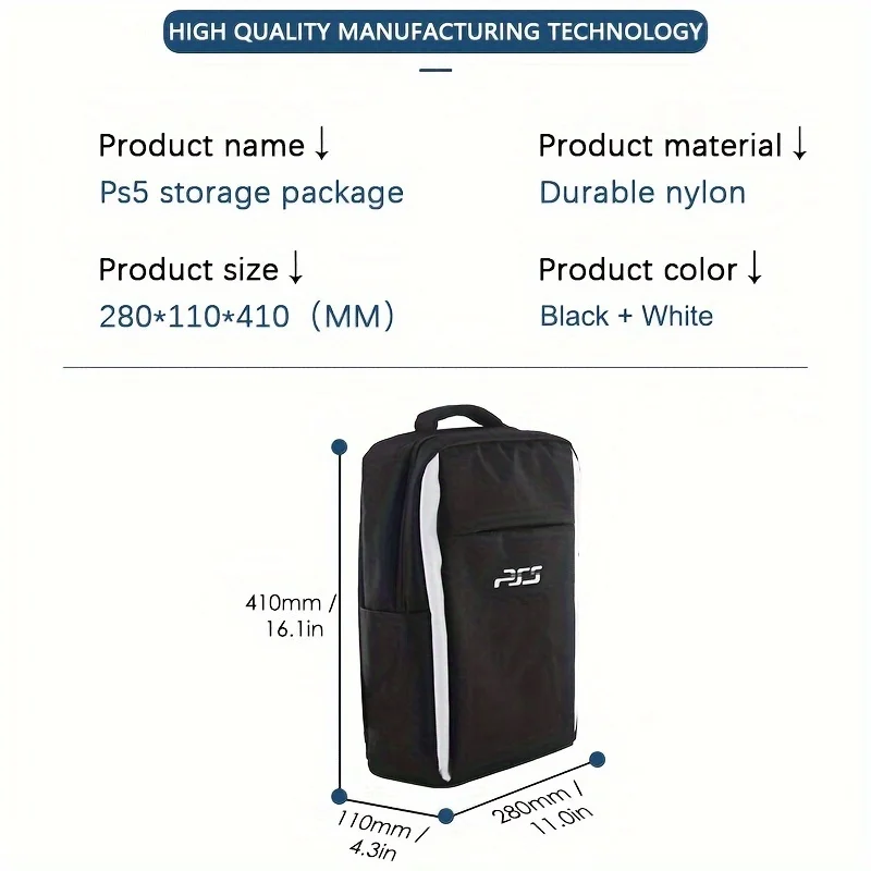 Travel Backpack For PS5 Console, Accessories, Protective Carrying Case Storage Bag Compatible With Sony PS5 Console