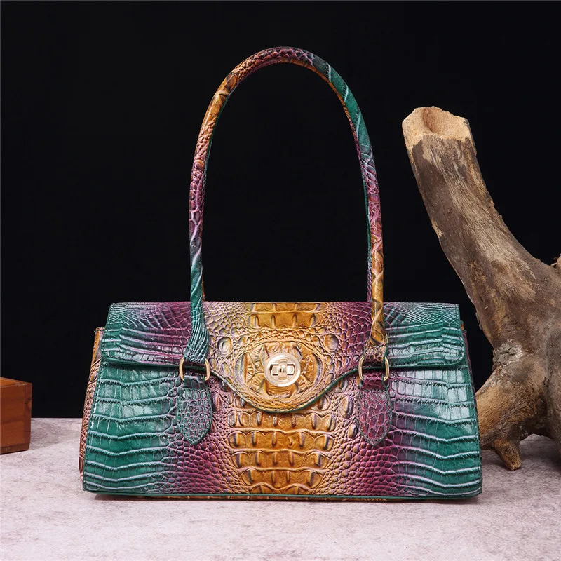 XMESSUN New Crocodile Pattern Handbag Bags for Women 2026 Fashion Designer Luxury Vintage Lady PU Leather Shoulder Crossbody Bag
