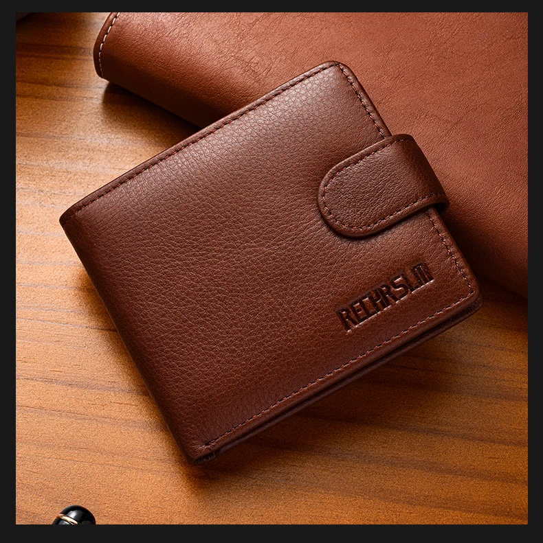 Genuine Leather Men's Wallet Classic Style Short Multi-Card Wallet Coin Pocket Wallet High-End Minimalist Wallet for Men
