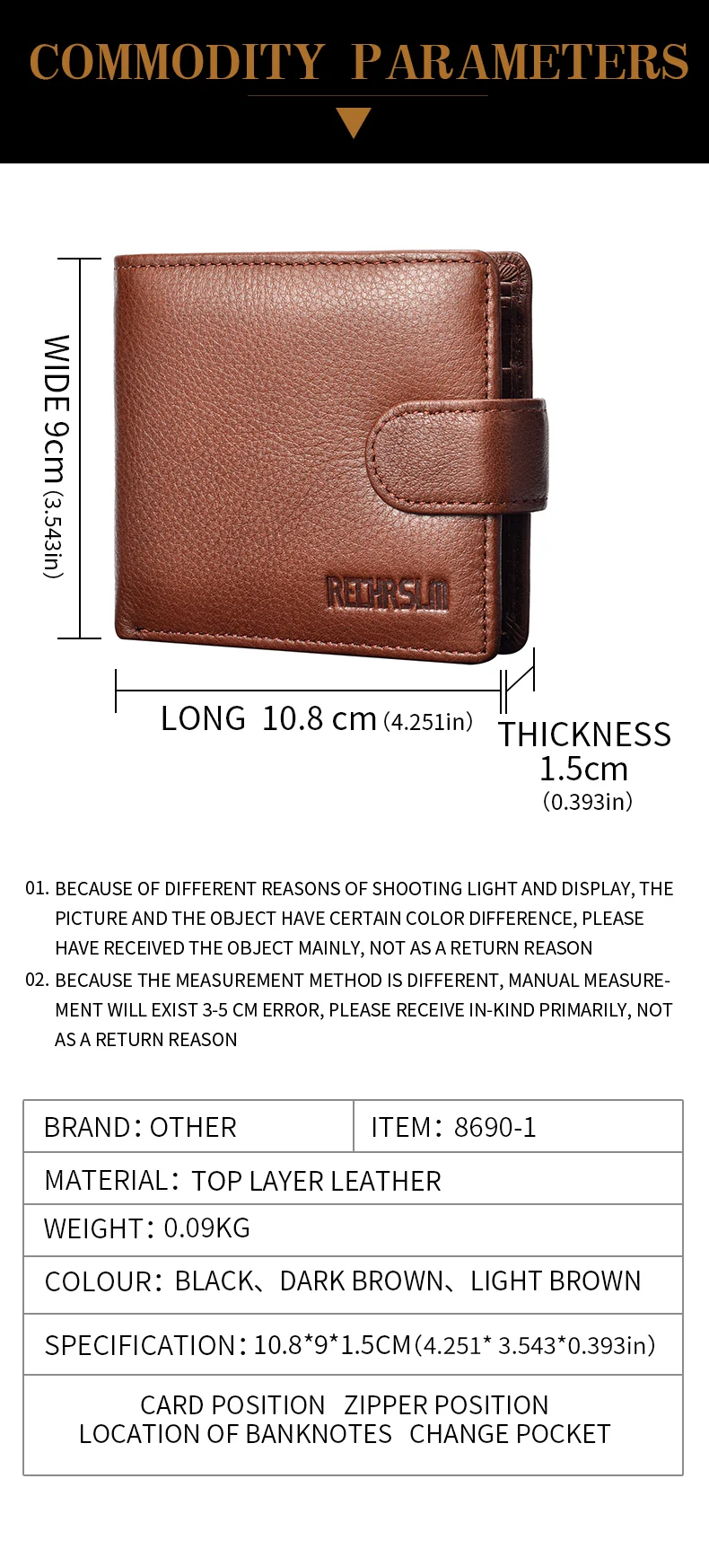 Genuine Leather Men's Wallet Classic Style Short Multi-Card Wallet Coin Pocket Wallet High-End Minimalist Wallet for Men