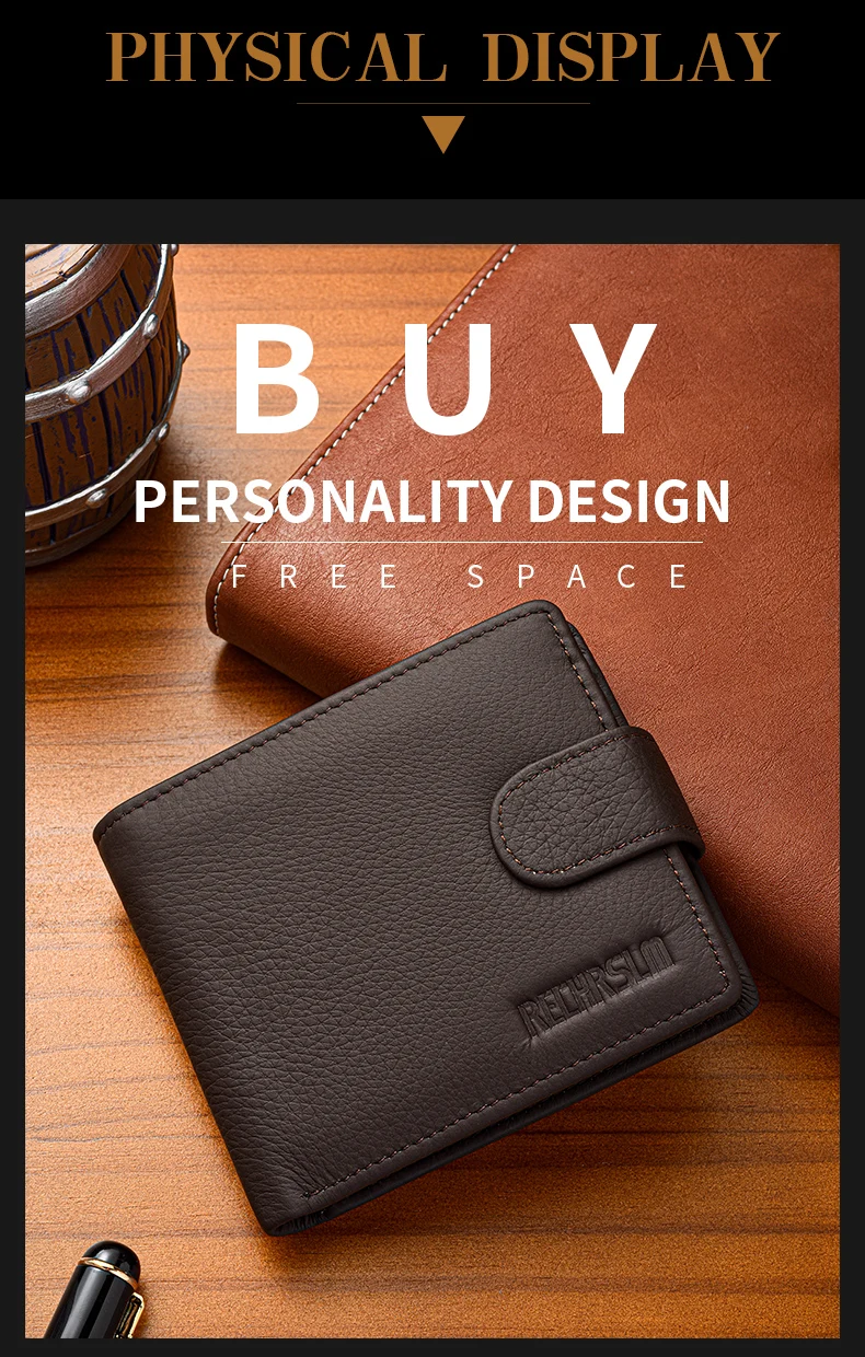 Genuine Leather Men's Wallet Classic Style Short Multi-Card Wallet Coin Pocket Wallet High-End Minimalist Wallet for Men