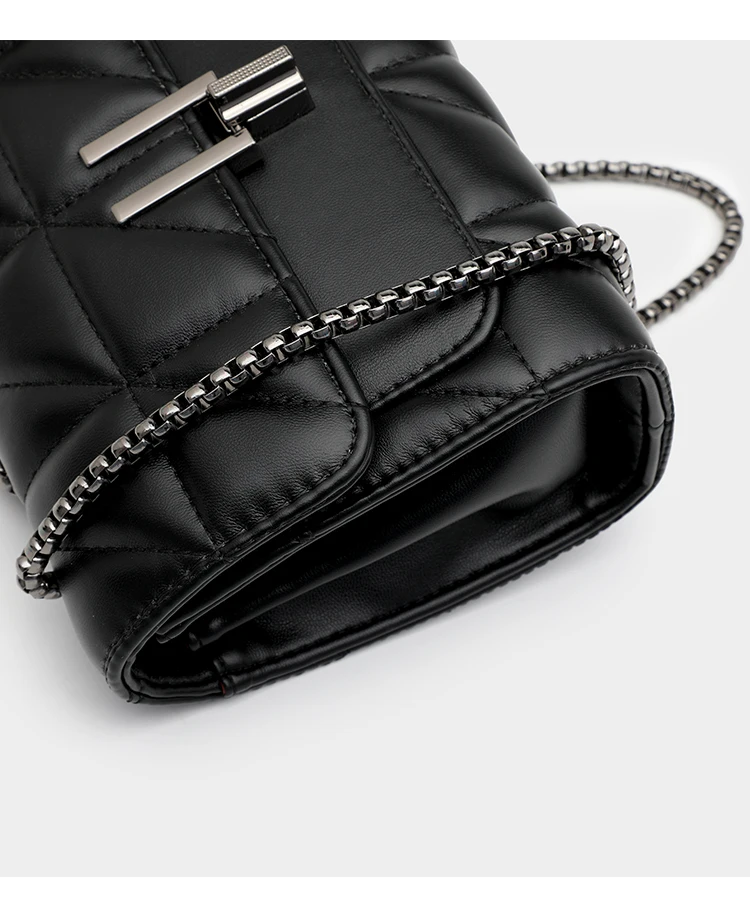 Black Luxury Handbags And Purse Women PU Leather Messenger Shoulder Bag Plaid Female Crossbody Bag Tassel Quilted Brand