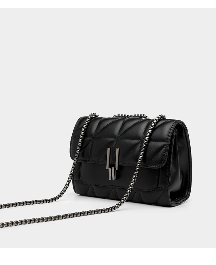 Black Luxury Handbags And Purse Women PU Leather Messenger Shoulder Bag Plaid Female Crossbody Bag Tassel Quilted Brand