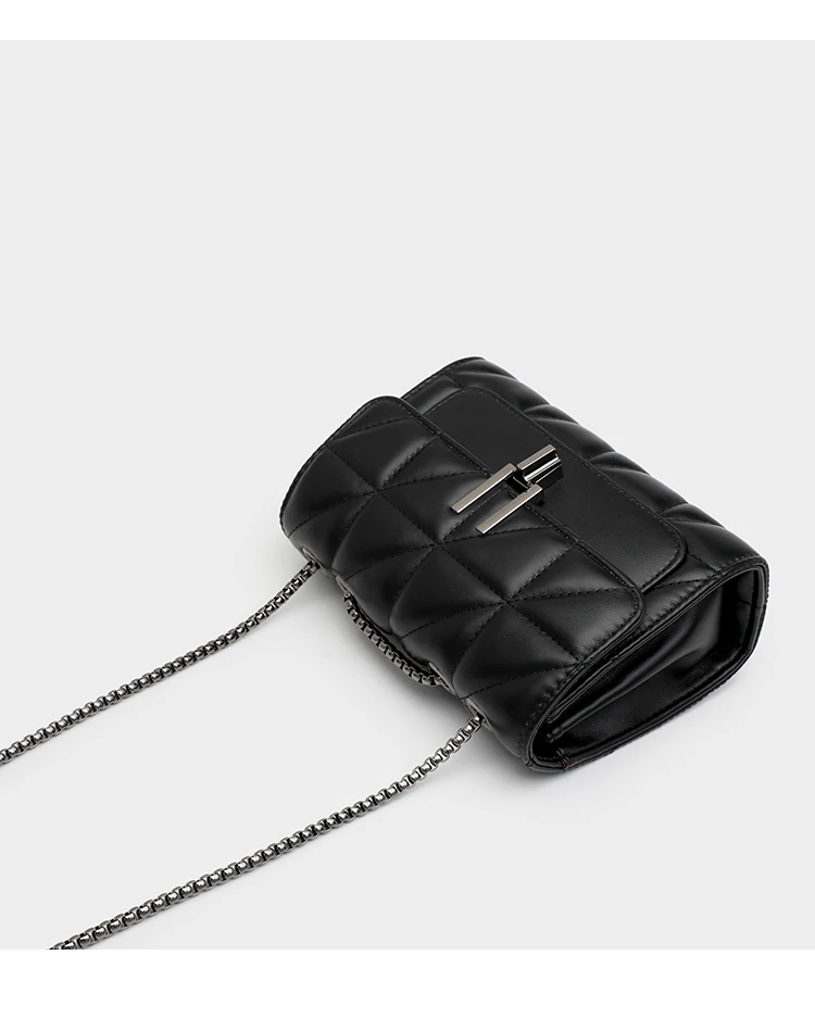 Black Luxury Handbags And Purse Women PU Leather Messenger Shoulder Bag Plaid Female Crossbody Bag Tassel Quilted Brand