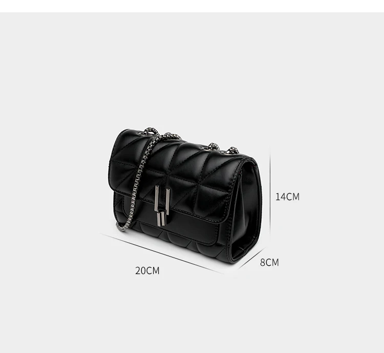 Black Luxury Handbags And Purse Women PU Leather Messenger Shoulder Bag Plaid Female Crossbody Bag Tassel Quilted Brand