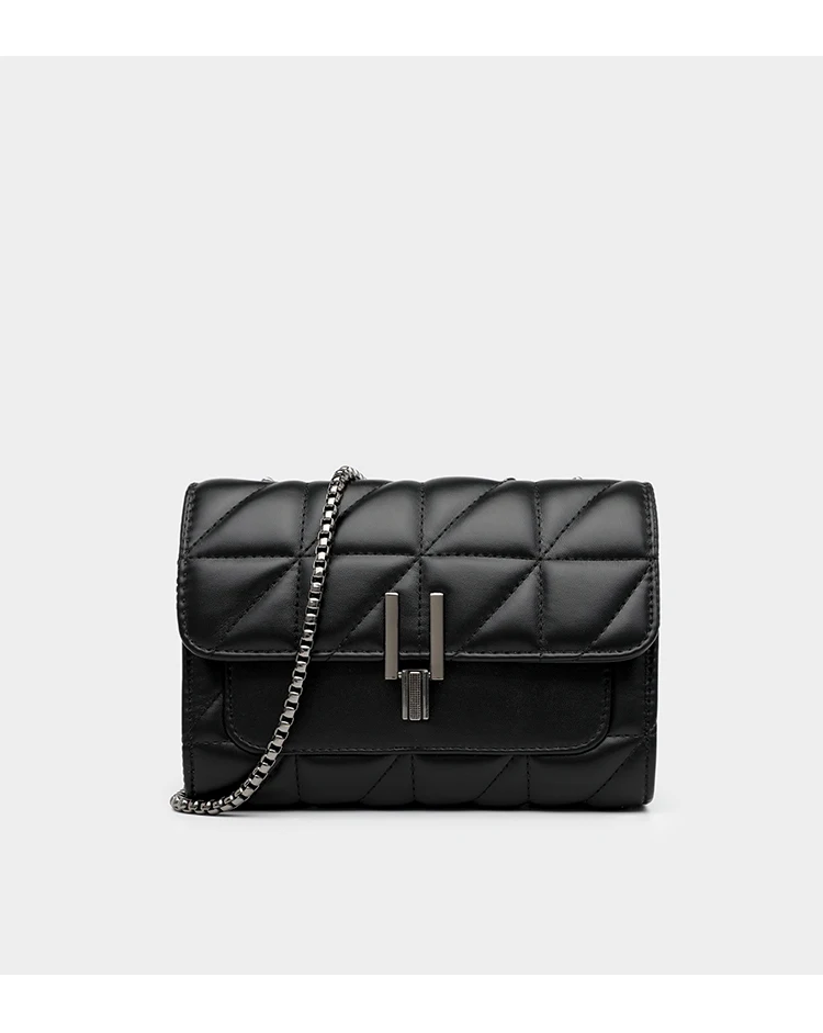 Black Luxury Handbags And Purse Women PU Leather Messenger Shoulder Bag Plaid Female Crossbody Bag Tassel Quilted Brand