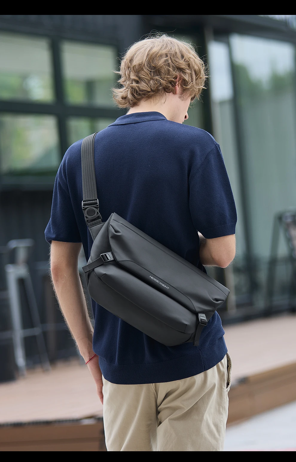 HcanKcan Man Shoulder Bag Waterproof Big Capacity Messenger Bags Fit Mini Ipad Daily Casual Work Cycling Weekend Outdoor Bag