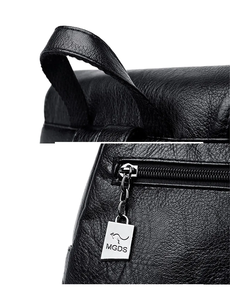 2024 New Women Leather Backpacks High Quality Female Vintage Backpack For Girls School Bag Travel Bagpack Ladies Back Pack