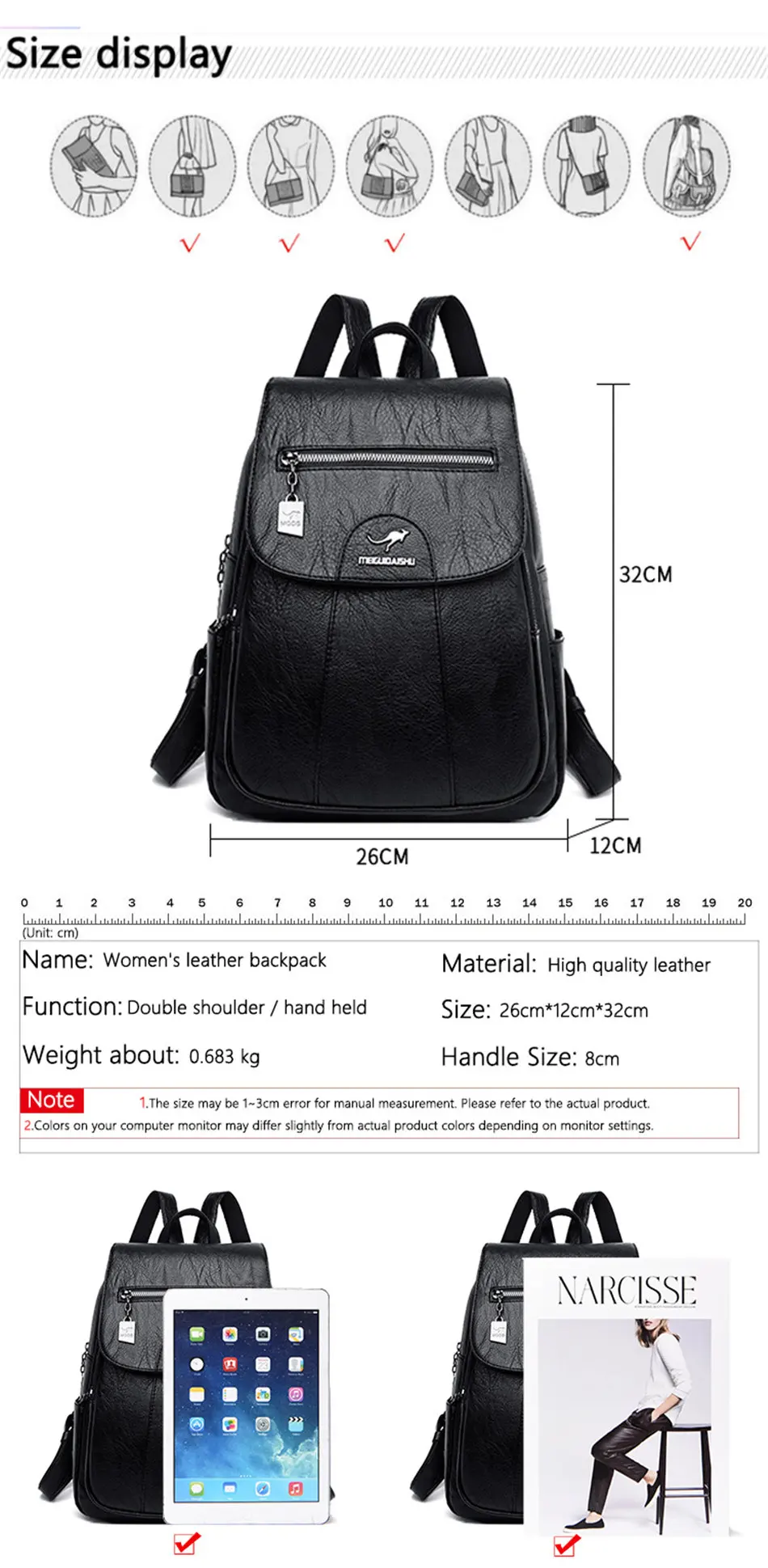 2024 New Women Leather Backpacks High Quality Female Vintage Backpack For Girls School Bag Travel Bagpack Ladies Back Pack