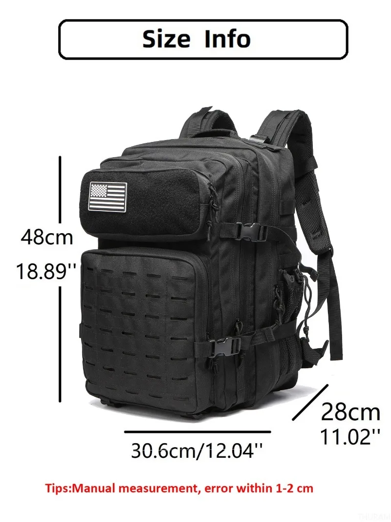25L/50L Tactical Backpack Bag Hunting MOLLE Backpack GYM For Men EDC Outdoor Hiking Rucksack Witch 2 Bottle Holders