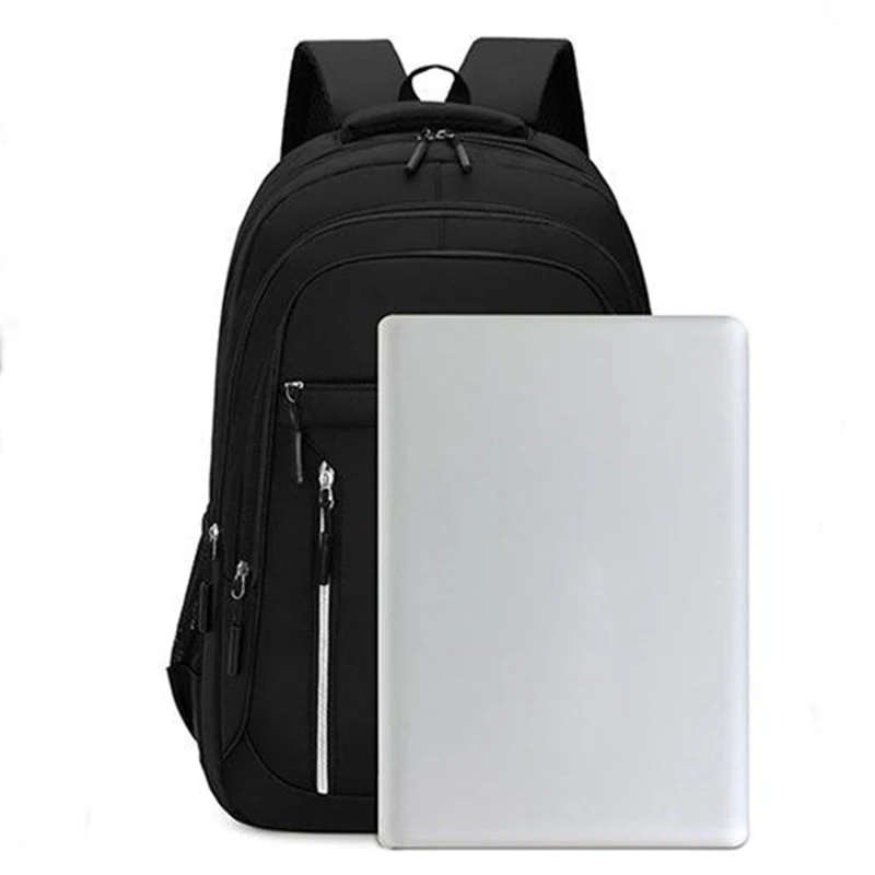 Neutral brand multi-layered backpack for men and women with various pockets,suitable for business trips.Made of nylon material.