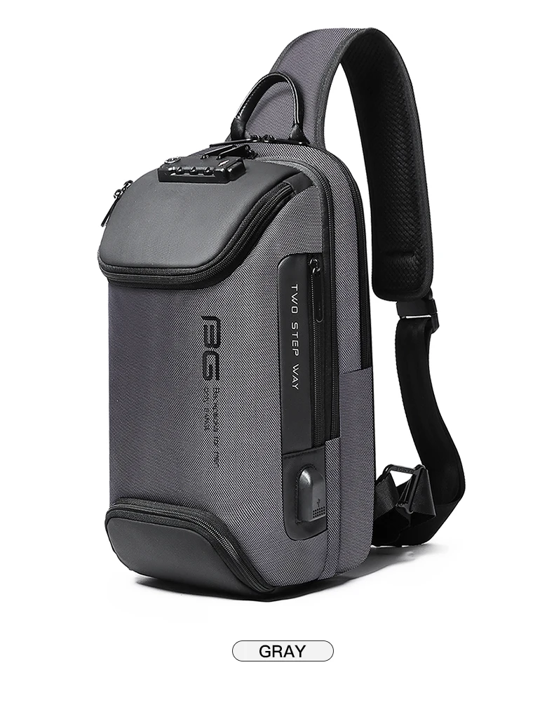 BANGE New Model Class Song Men's Business Anti-Theft Single Shoulder Bag Tech USB Lightweight Outdoor Male Crossbody Chest Bag