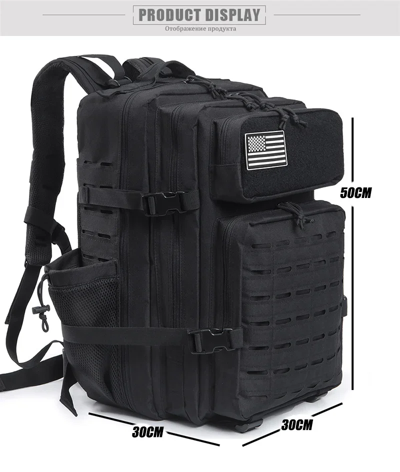 25L/45L Tactical Backpack for Women/men Laser Cut Molle Survival Daypack School Bag Gym Rucksack with Dual Cup Holder