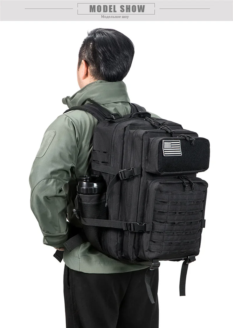 25L/45L Tactical Backpack for Women/men Laser Cut Molle Survival Daypack School Bag Gym Rucksack with Dual Cup Holder