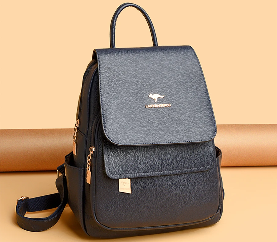 2026 New High Quality Leather Backpack Women's Large Capacity Travel Backpack Fashion School Bags Mochila Shoulder Bag For Women