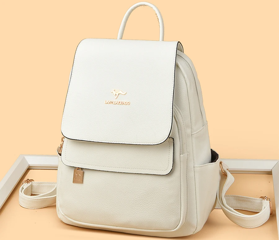2026 New High Quality Leather Backpack Women's Large Capacity Travel Backpack Fashion School Bags Mochila Shoulder Bag For Women