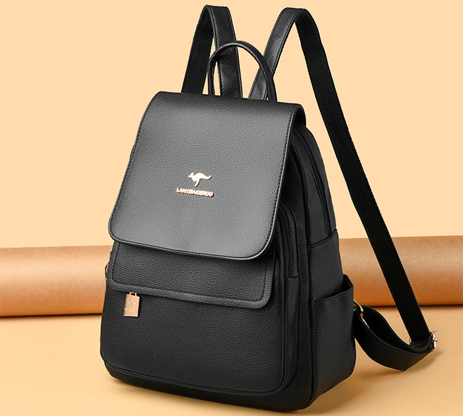 2026 New High Quality Leather Backpack Women's Large Capacity Travel Backpack Fashion School Bags Mochila Shoulder Bag For Women