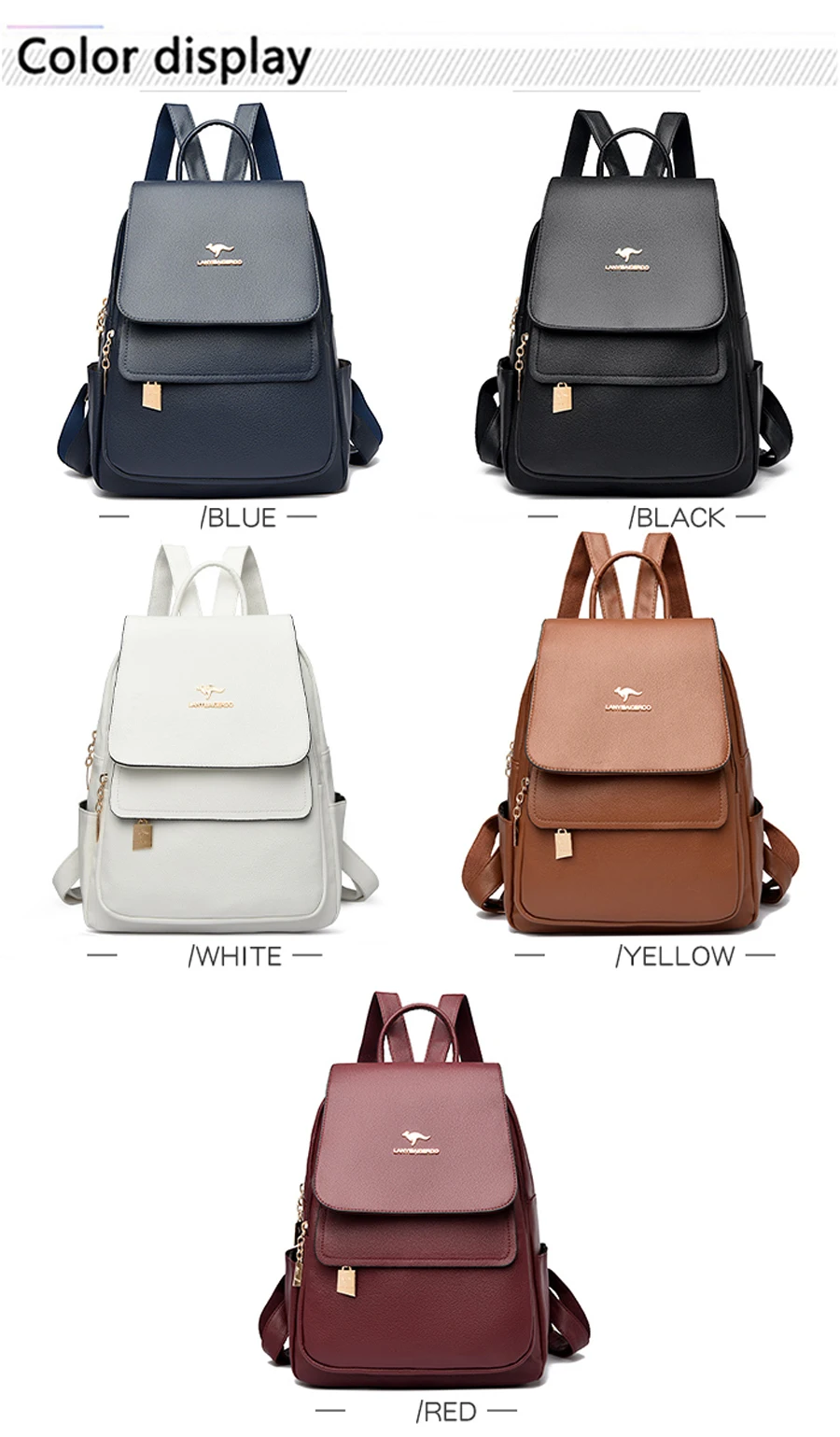 2026 New High Quality Leather Backpack Women's Large Capacity Travel Backpack Fashion School Bags Mochila Shoulder Bag For Women
