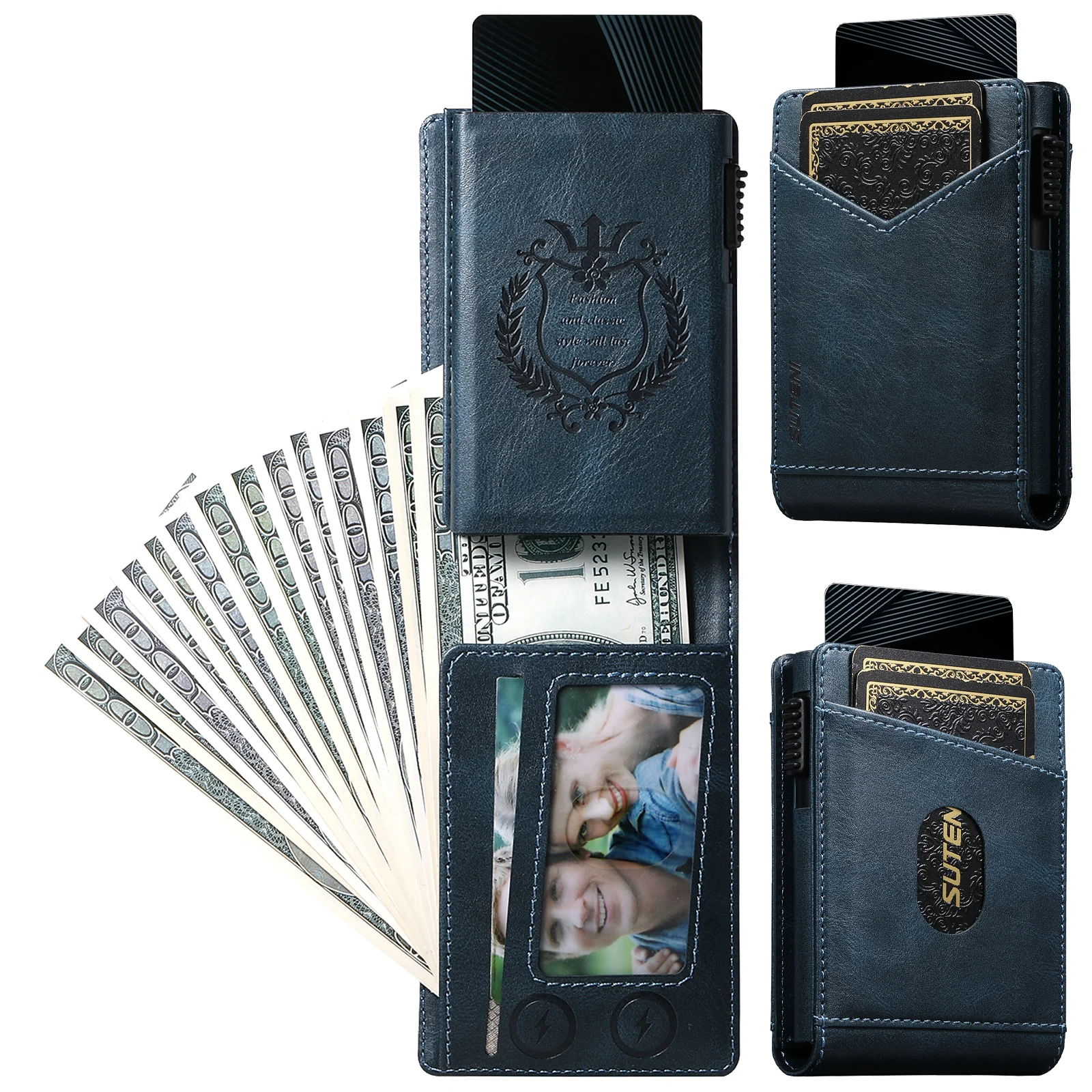 RFID Protection Card Slot Multi-functional Wallet Flip High Quality PU Leather Card Box Fashion Automatically Ejects Card Holder