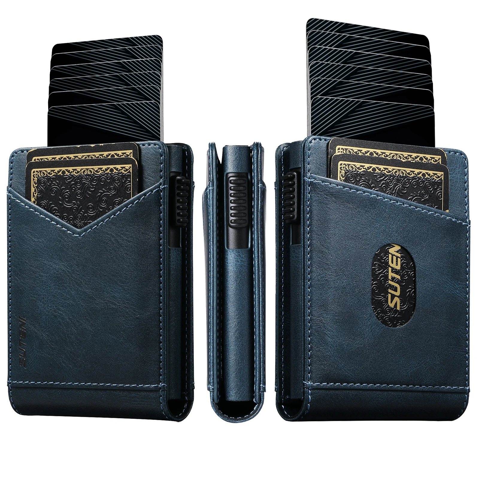 RFID Protection Card Slot Multi-functional Wallet Flip High Quality PU Leather Card Box Fashion Automatically Ejects Card Holder
