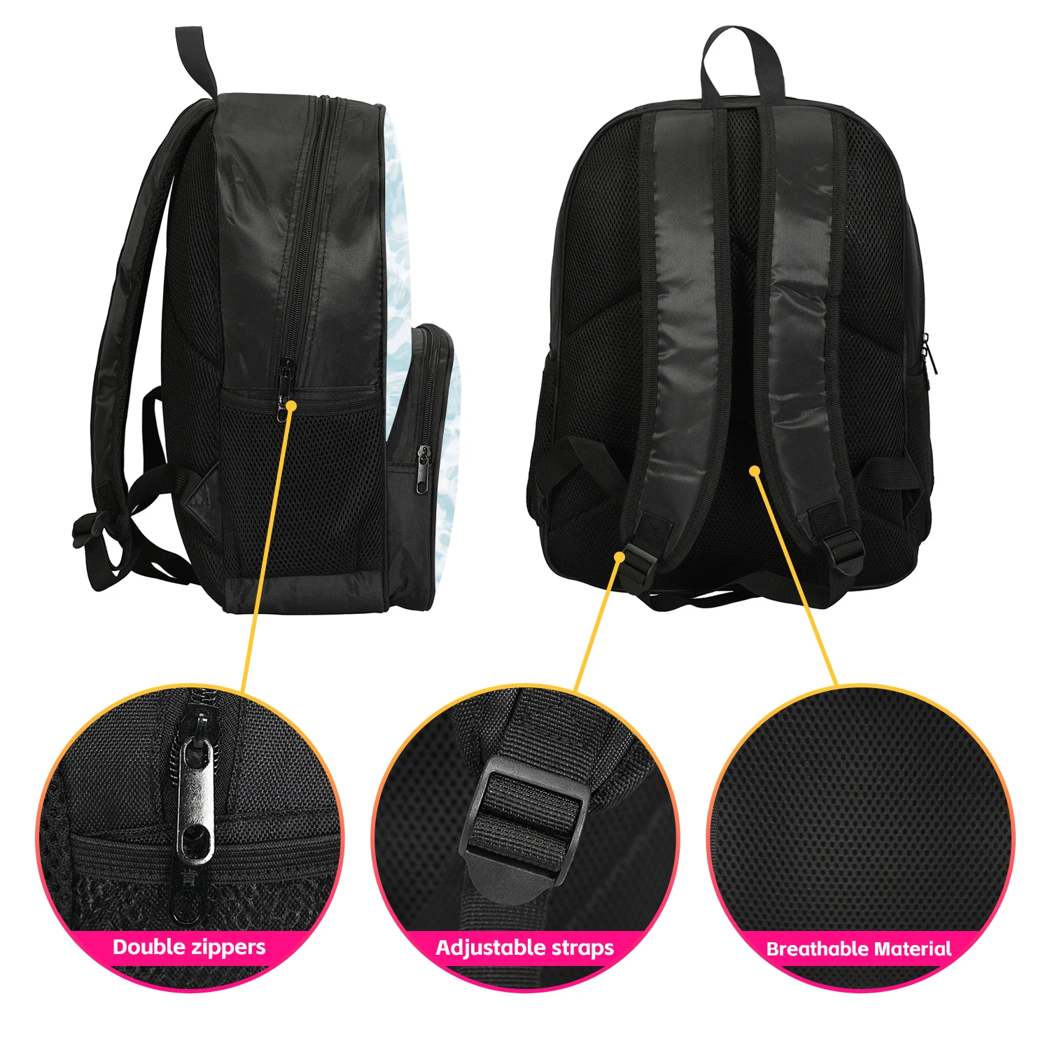 3Pcs set with Front Pocket Backpack Ronaldo Learn, Travel Football Star Shoulder Bags, Pencil Bag, Sport School Bags