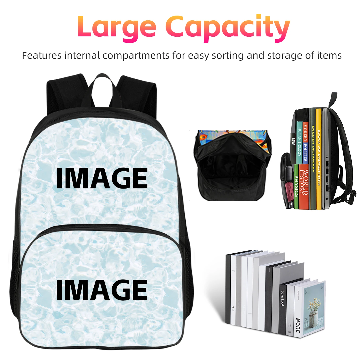 3Pcs set with Front Pocket Backpack Ronaldo Learn, Travel Football Star Shoulder Bags, Pencil Bag, Sport School Bags