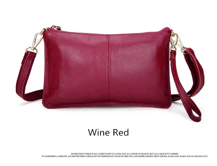 RanHuang Women Genuine Leather Day Clutches Candy Color Shoulder Bags Women's Fashion Crossbody Bags Small Clutch Bags