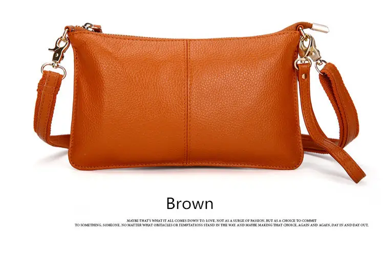 RanHuang Women Genuine Leather Day Clutches Candy Color Shoulder Bags Women's Fashion Crossbody Bags Small Clutch Bags