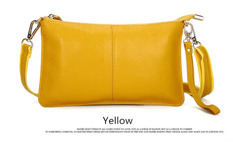 RanHuang Women Genuine Leather Day Clutches Candy Color Shoulder Bags Women's Fashion Crossbody Bags Small Clutch Bags