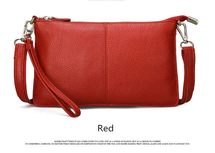 RanHuang Women Genuine Leather Day Clutches Candy Color Shoulder Bags Women's Fashion Crossbody Bags Small Clutch Bags