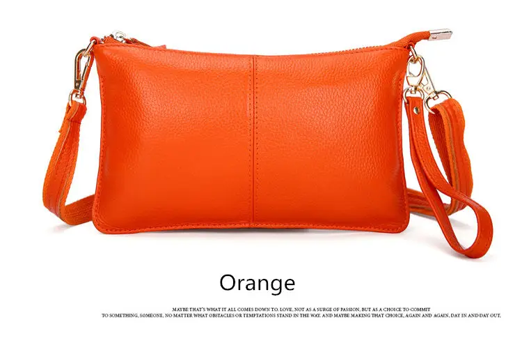 RanHuang Women Genuine Leather Day Clutches Candy Color Shoulder Bags Women's Fashion Crossbody Bags Small Clutch Bags