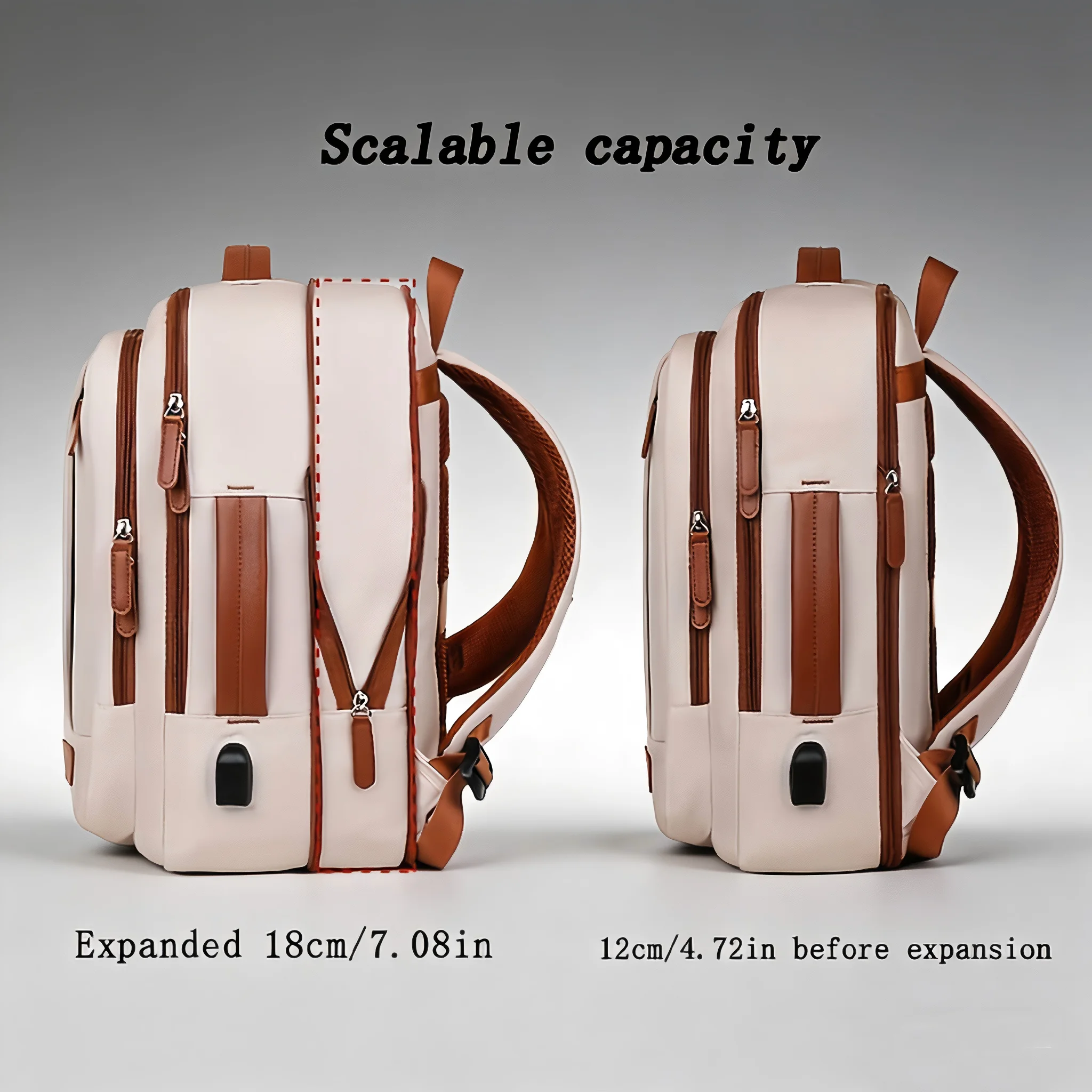 OGEHUAFEE daily commuting computer backpack, computer backpack+three piece set+3pcs storage bag, expandable travel and business laptop backpack, multi-functional lightweight backpack