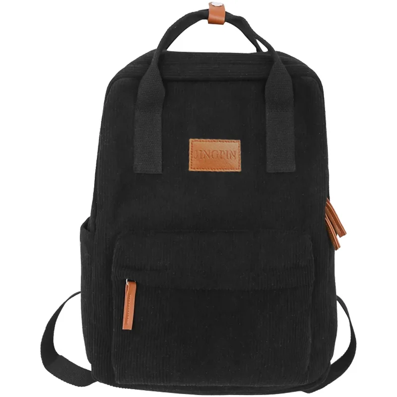 Everyday Spacious Corduroy Laptop Rucksack Shockproof Inner Layer, Wear-resistant Backpack for Short Business Trips