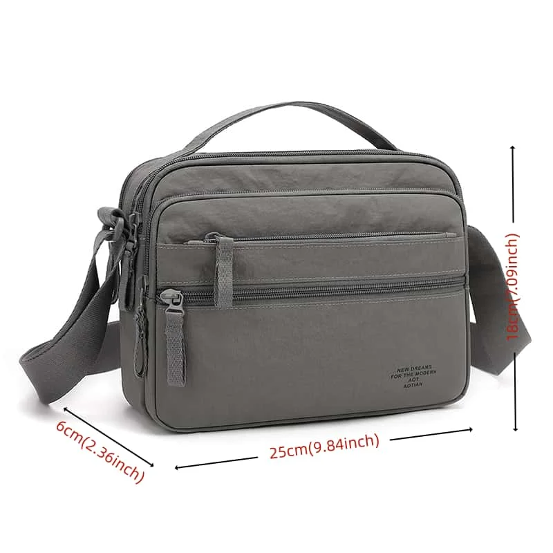 Men's Lightweight Oxford Cloth Crossbody Bag - Multi-Layered Durable Sling for Daily Commute And Travel - Shoulder Chest Bag