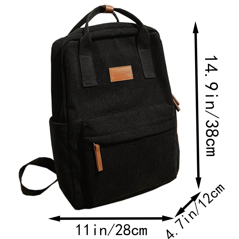 Sleek Stylish Corduroy Backpack Multi-Color Adjustable-Strap Lightweight for Daily Use Casual Functional Elegant Simple Bag