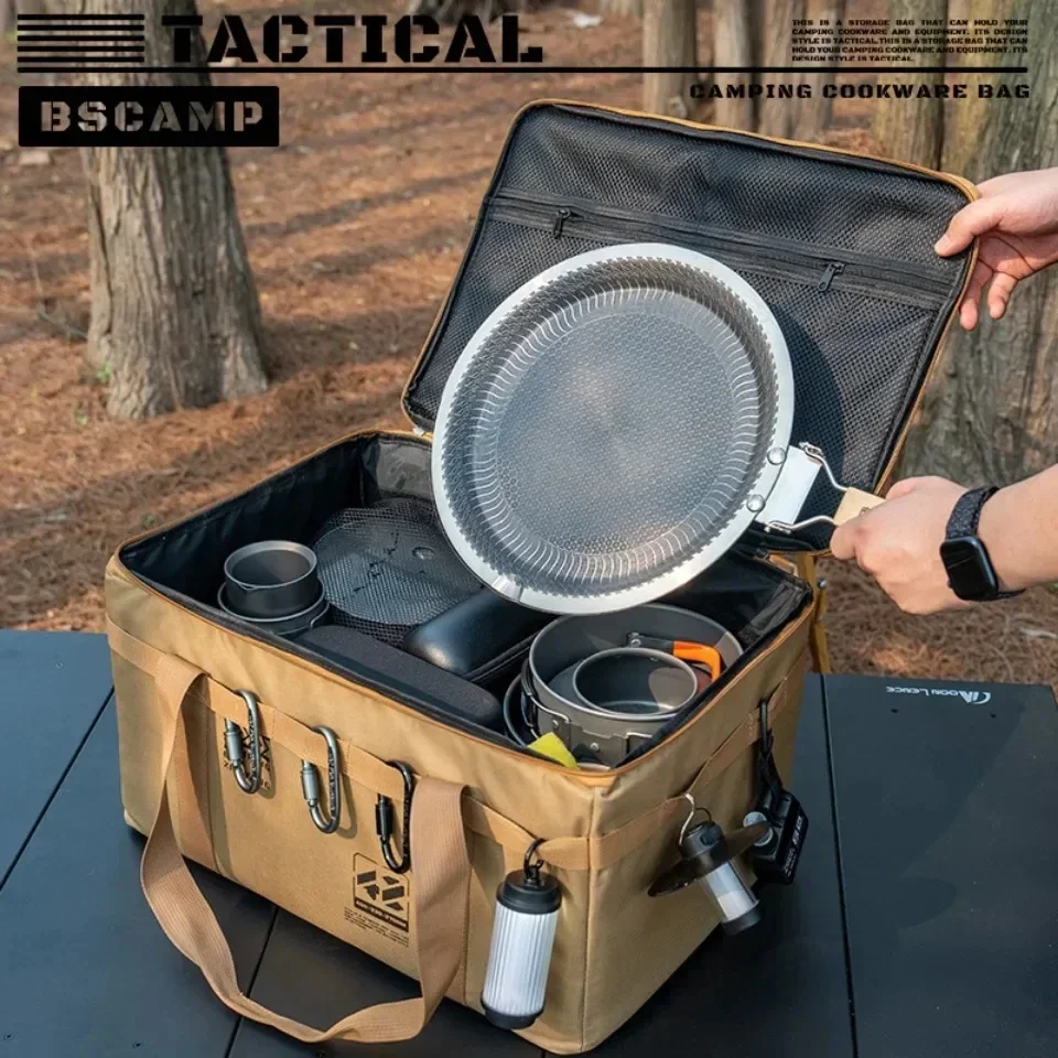 30L 42L Camping Storage Bag Foldable Waterproof Oxford Fabric Organizer for Picnic Tableware Equipment