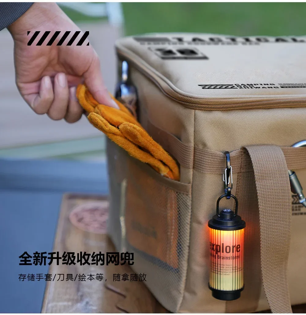 30L 42L Camping Storage Bag Foldable Waterproof Oxford Fabric Organizer for Picnic Tableware Equipment